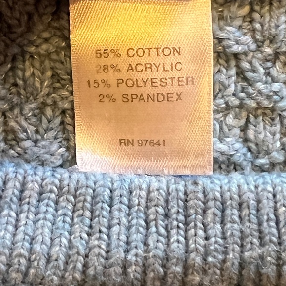 J. JILL Mixed Cable Knit Sweater Ocean Blue, Side Buttons, Long Sleeves, XS - Picture 12 of 12